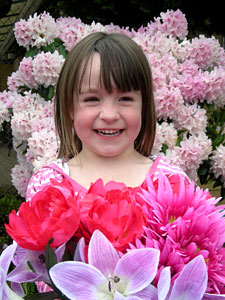 child and flowers